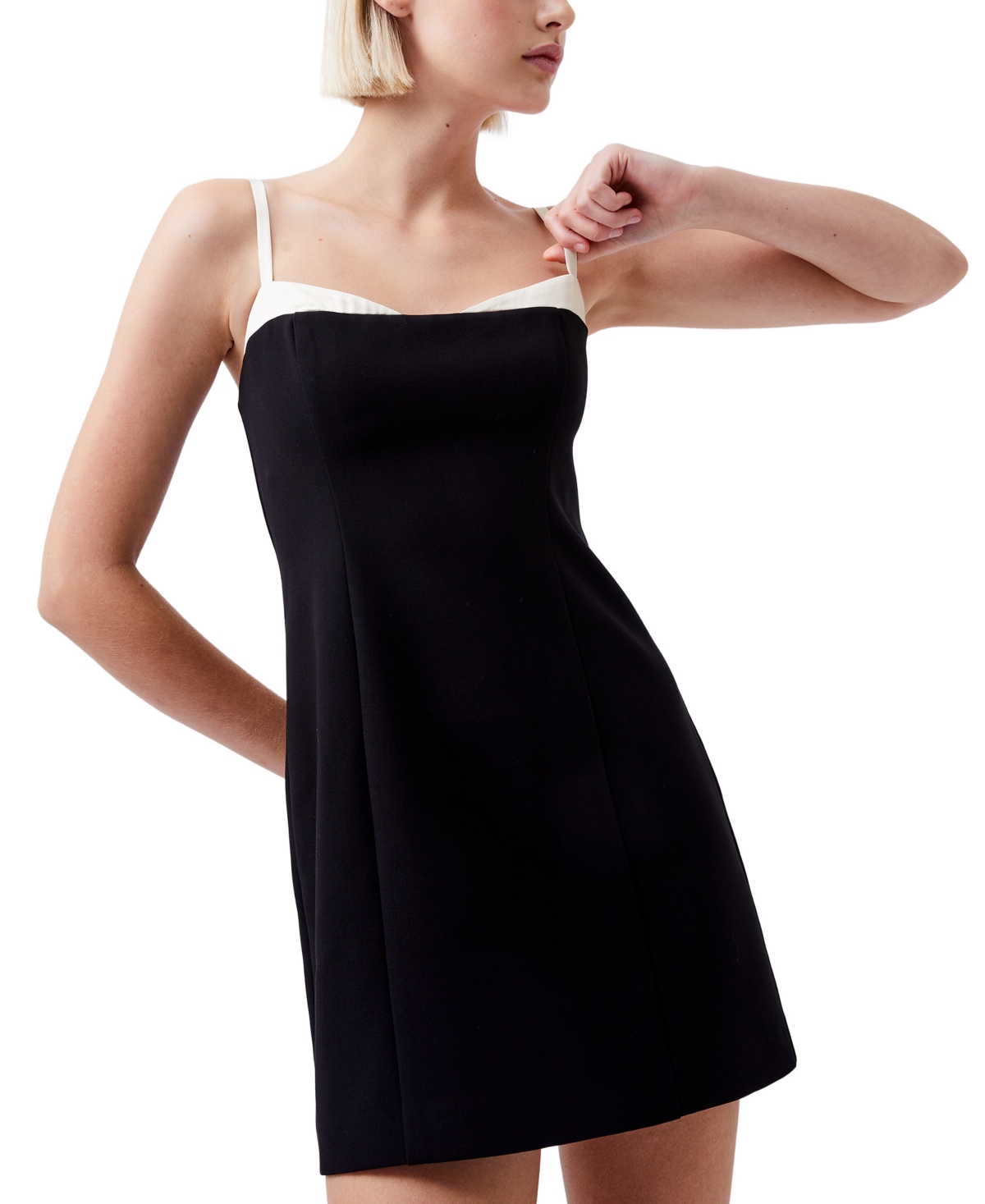 French Connection Women's Azra Corset Strap Mini Dress - Blackout/Classic  Cream | Smart Closet