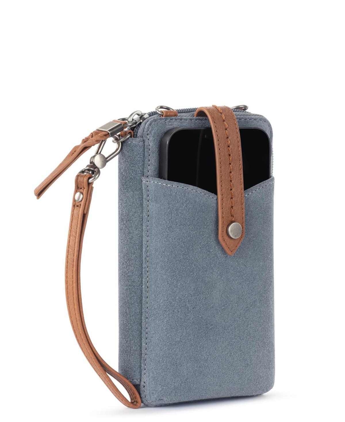 The Sak Silverlake Leather Convertible Smartphone Crossbody Bag In Mushroom Suede