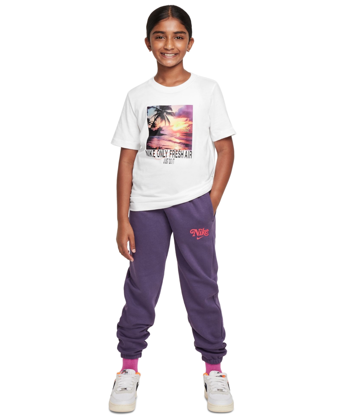 Nike Big Kids Sportswear Printed Crewneck T-Shirt -hypr