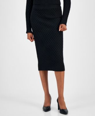 Anne Klein - Women's Diamond Knit Sweater Pencil Skirt
