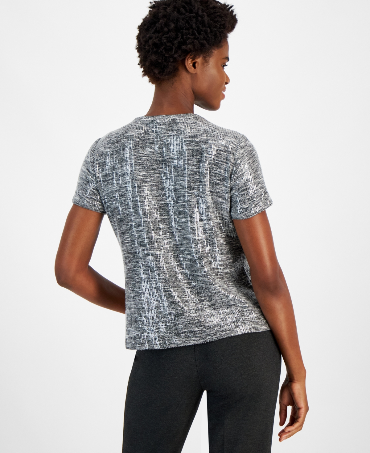 Anne Klein Women's Sequin-Detail Top