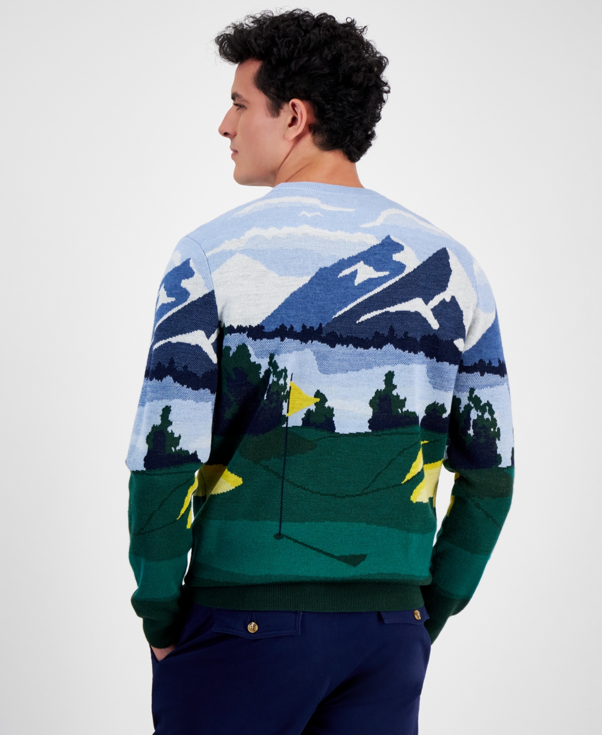 Club Room Men's Golf Course Merino Wool Sweater, Created for Macy's