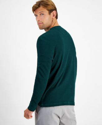 Men's Thermal Long-Sleeve Ribbed Crewneck Sweater