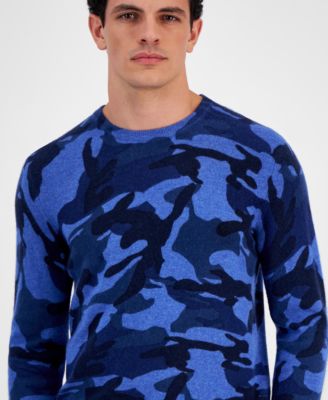 Men's Printed Camo Cashmere Sweater