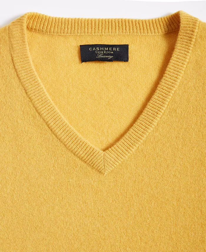 Men's 100% Cashmere V-Neck Sweater - thumbnail 2