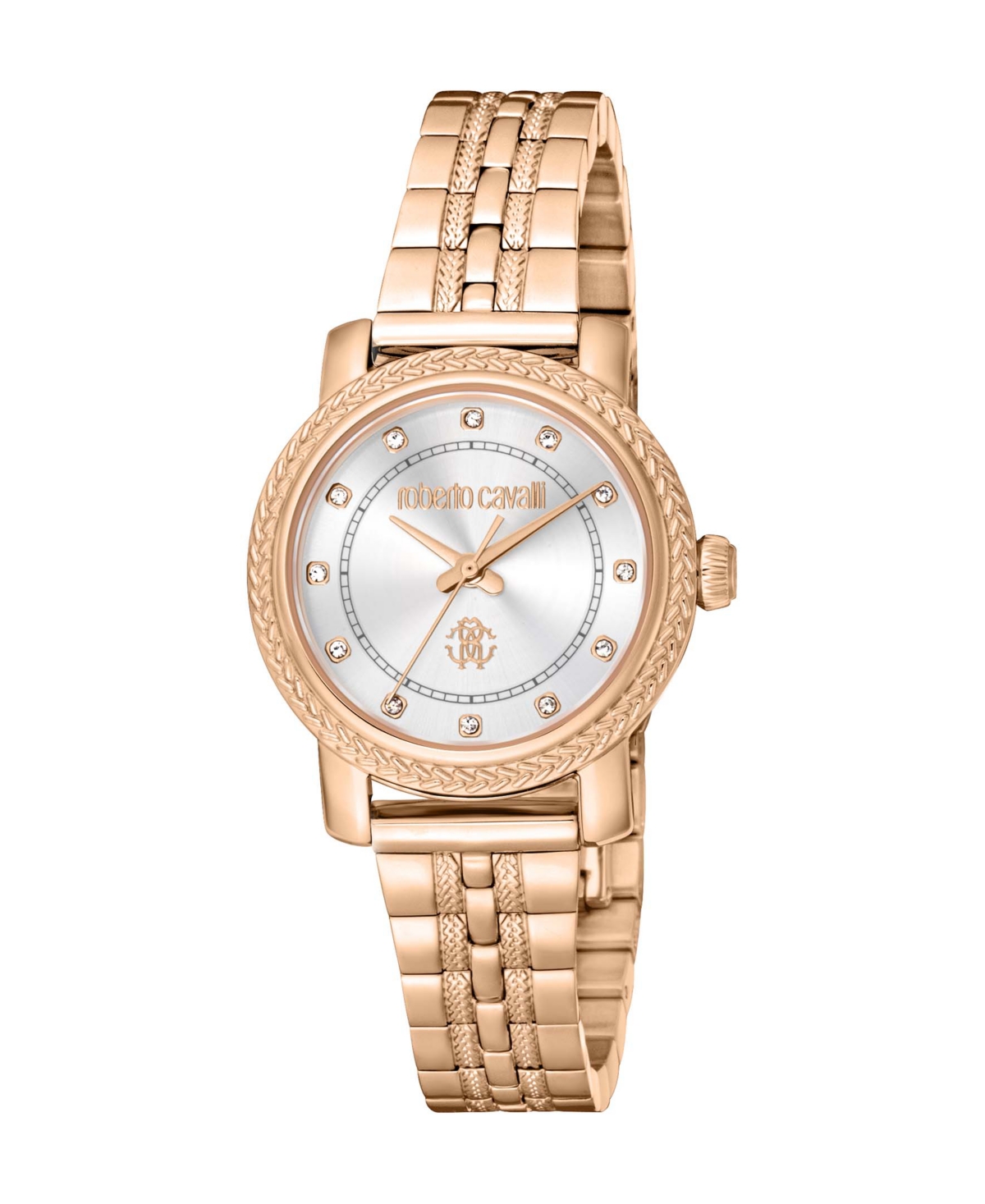 ROBERTO CAVALLI WOMEN'S QUARTZ ROSE-GOLD STAINLESS STEEL WATCH 30MM 