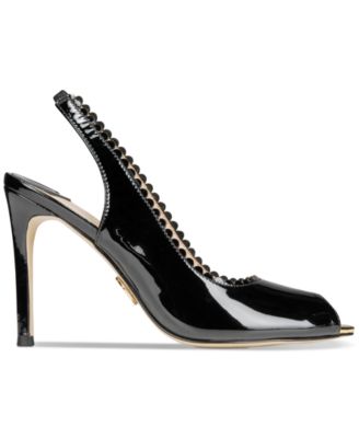 Women's Laura Luxurious Scallop Peep Toe Slingback Pumps