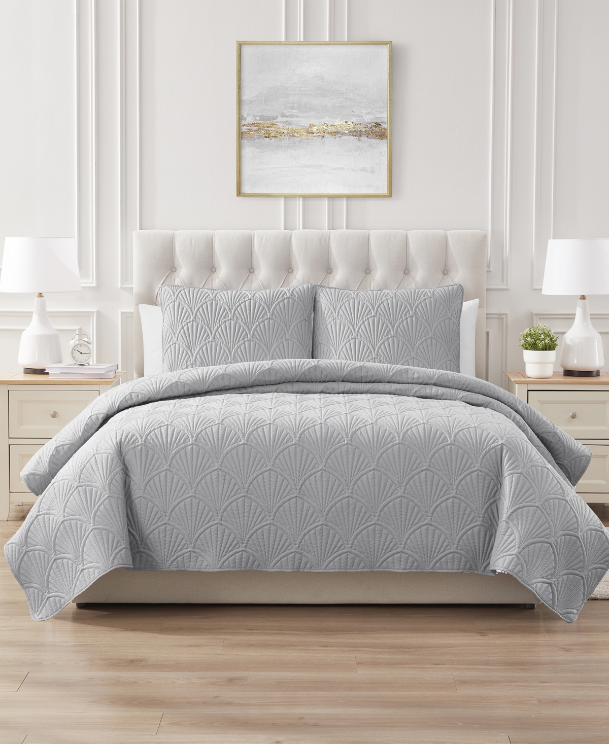 VCNY HOME SEASHELL 3-PIECE QUILT SET, KING 