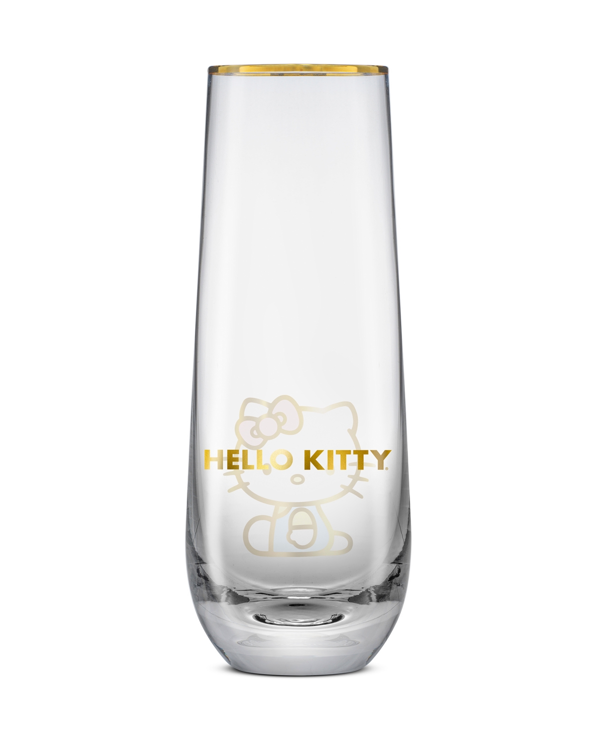 Joyjolt Hello Kitty Stay Gold Stemless Flutes, Set Of 4 In Multi