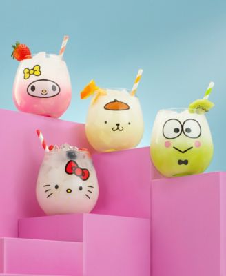 Hello Kitty and Friends Hello Sippy Stemless Drinking Glasses, Set of 4