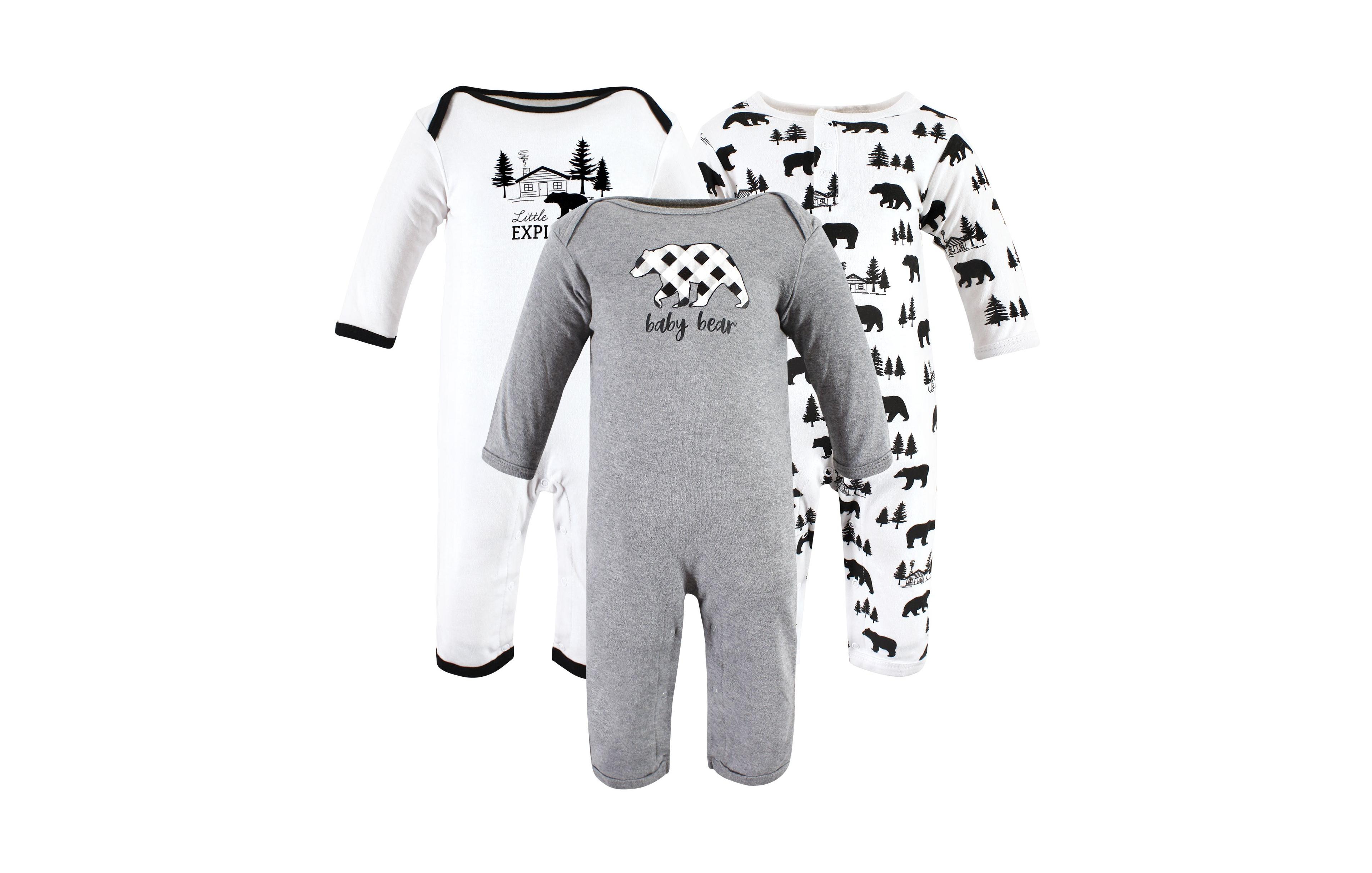 Hudson Baby Boys Unisex Triple Full-Body Suit Pack