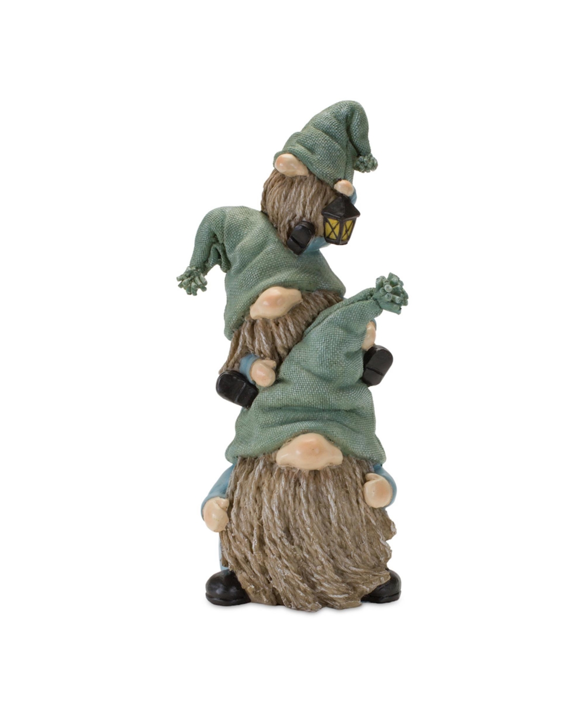 Slickblue Stone Garden Gnome Stacking Figurine (Set of 2) - Blue, Brown