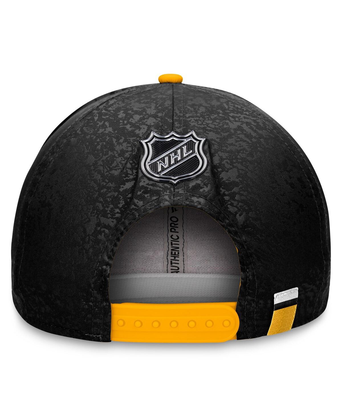 Fanatics Men's Black/gold Pittsburgh Penguins Authentic Pro Rink Two-tone Snapback Hat In Black,gold