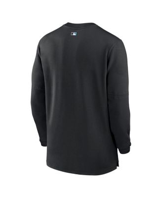 Men's Black Miami Marlins Authentic Collection Game Time Performance Quarter-Zip Top