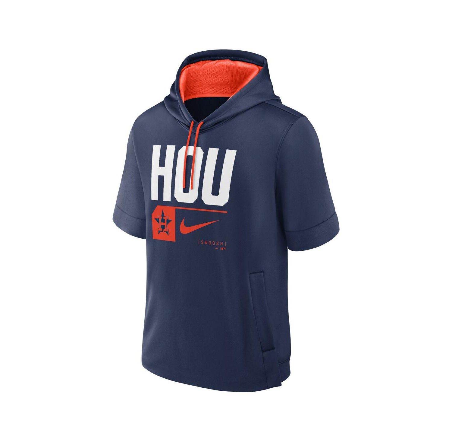 Men's Navy Houston Astros Tri Code Lockup Short Sleeve Pullover Hoodie