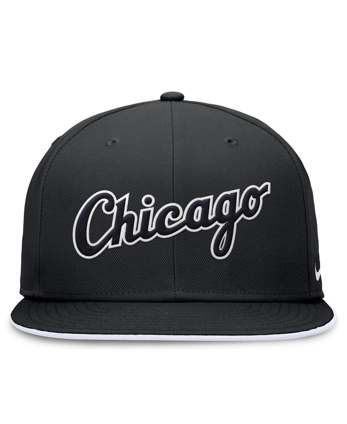 Nike Men'sChicago White Sox Primetime True Performance Fitted Hat - Black