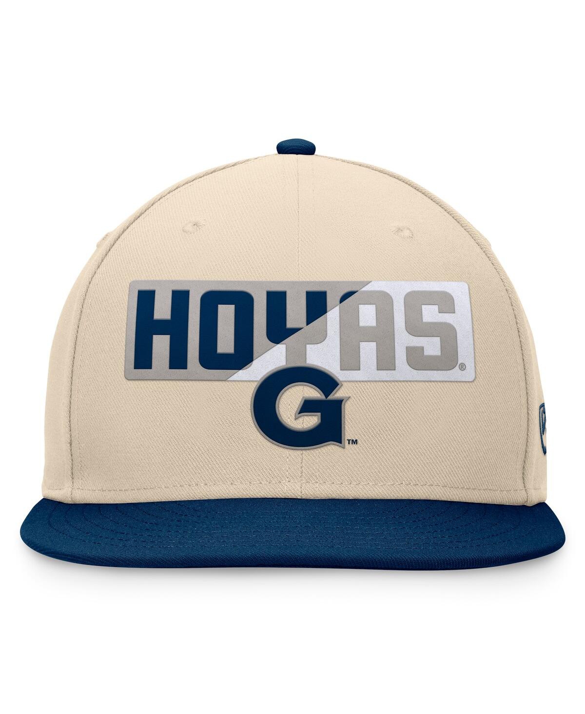 Top of the World Men'sGeorgetown Hoyas Goalaso Snapback Hat - Khaki, Navy