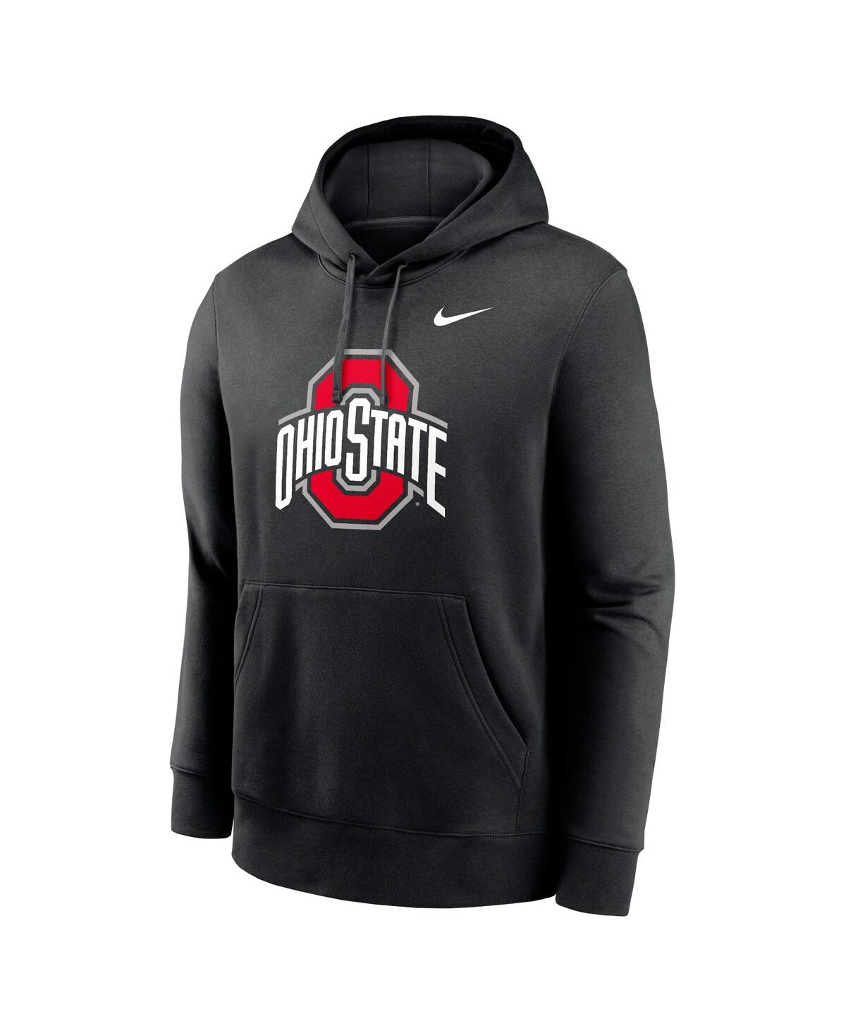 Nike Anthracite Ohio State Buckeyes Primetime Evergreen Club Fleece Pullover Hoodie In Black