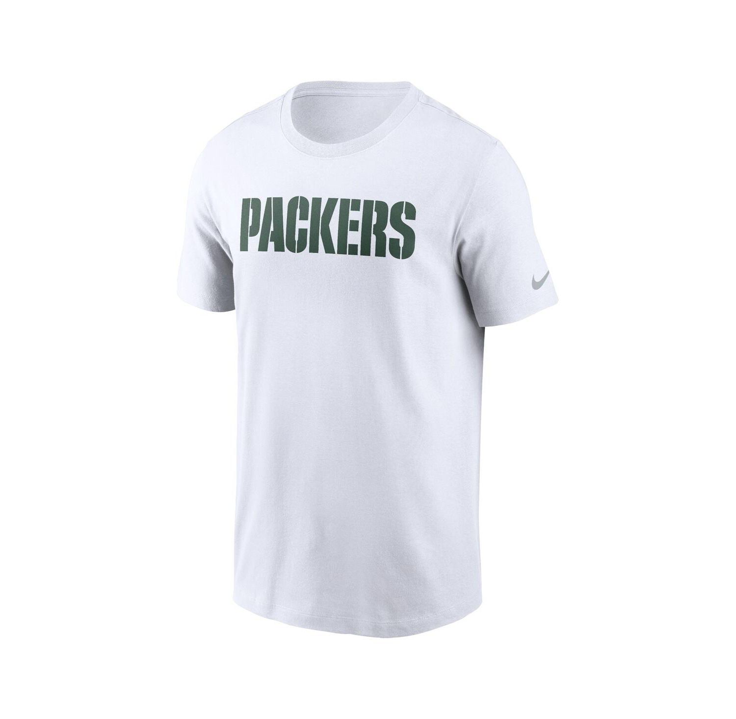 Men's White Green Bay Packers Primetime Wordmark Essential T-Shirt