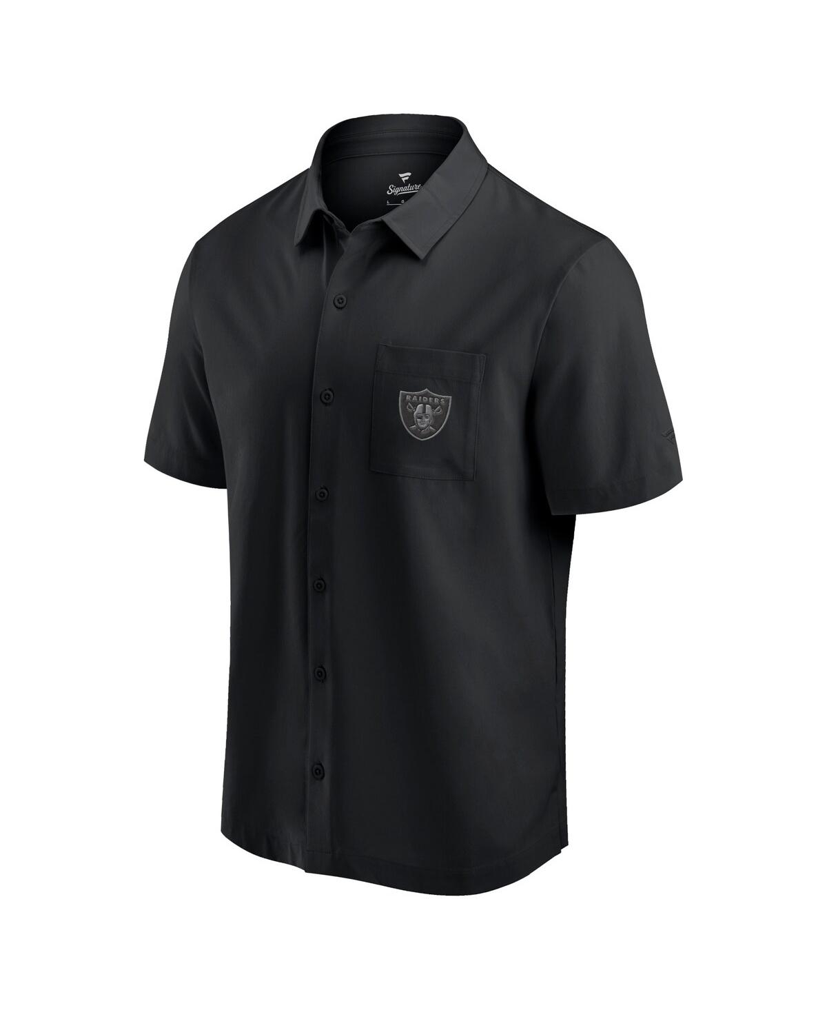 Fanatics Men's Black Las Vegas Raiders Front Office Button-up T-shirt In Black