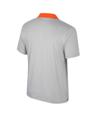 Men's Gray Miami Hurricanes Big Tall Tuck Striped Polo