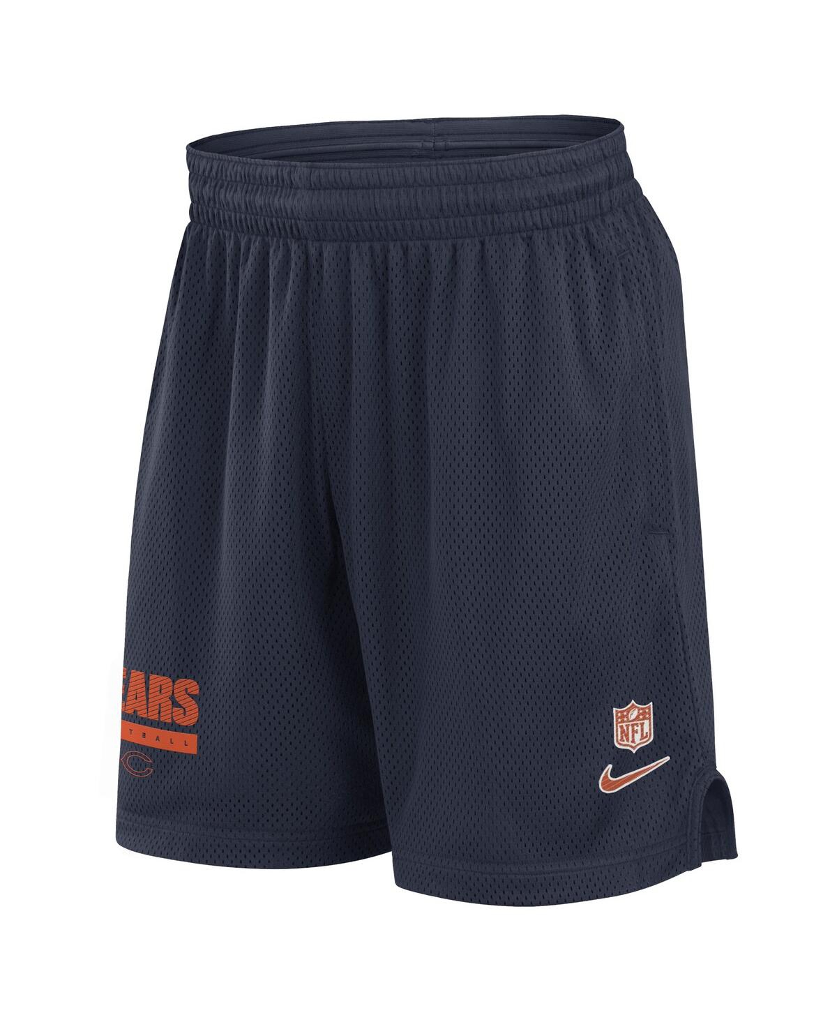 Nike Men'sChicago Bears 2024 Sideline Performance Mesh Shorts - Navy, Orange