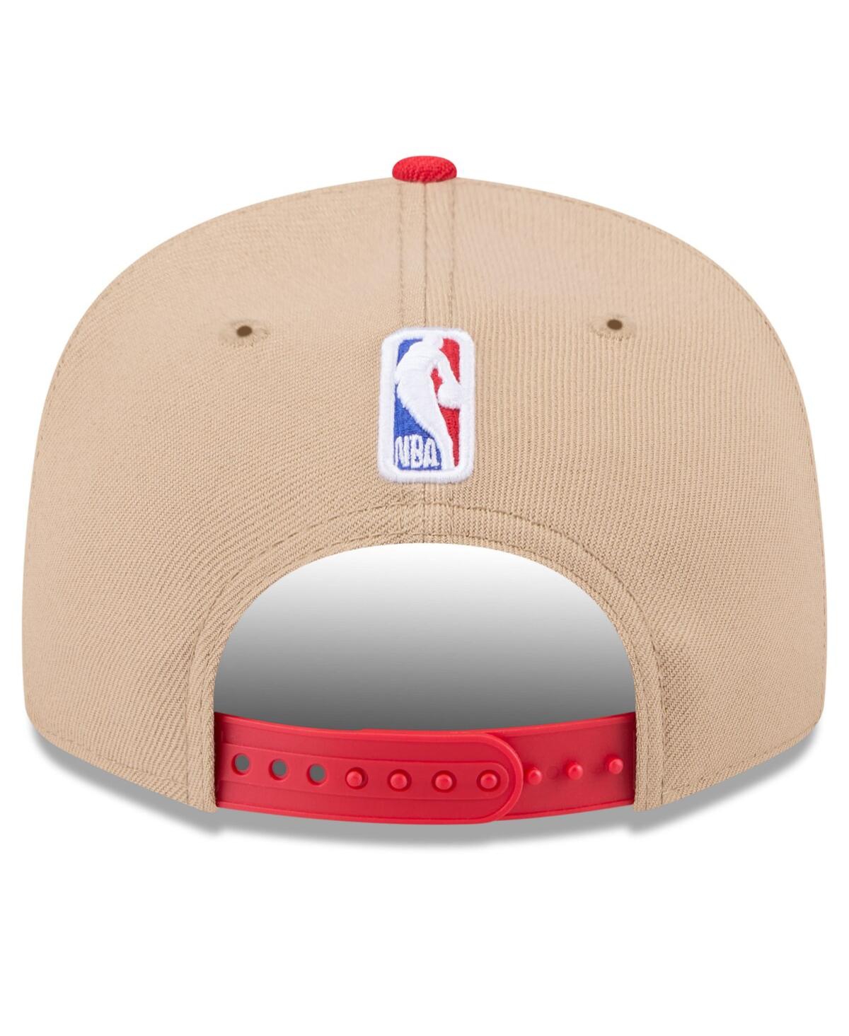 New Era Men's Tan/red Atlanta Hawks 2024 Nba Draft 9fifty Snapback Hat In Red
