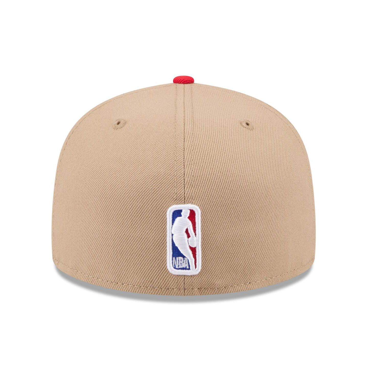Мужская кепка New Era Tan/Red Chicago Bulls 2024 NBA Draft 59FIFTY Fitted Hat — фото 2