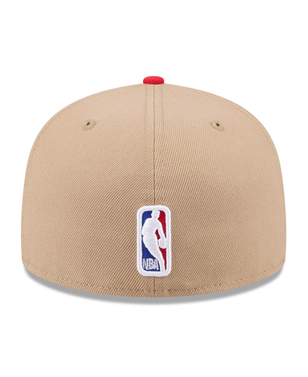 New Era Men's Tan/red Chicago Bulls 2024 Nba Draft 9fifty Snapback Hat In Tan,red