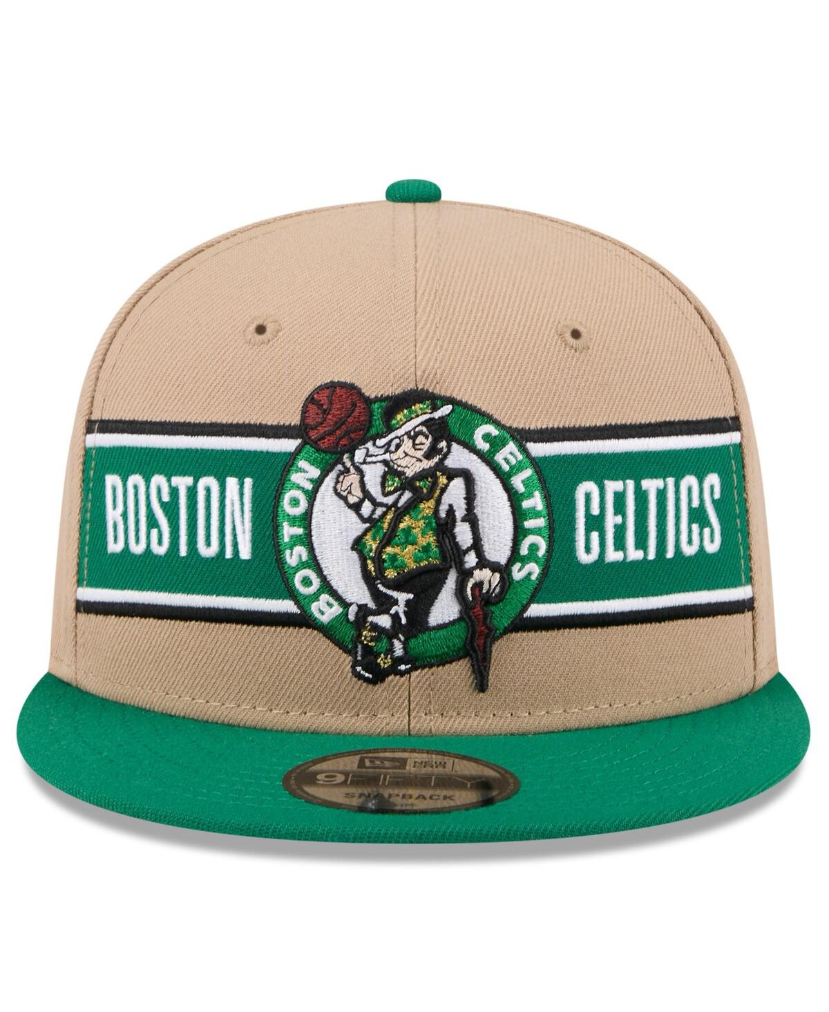 Shop New Era Men's Tan/kelly Green Boston Celtics 2024 Nba Draft 9fifty Snapback Hat
