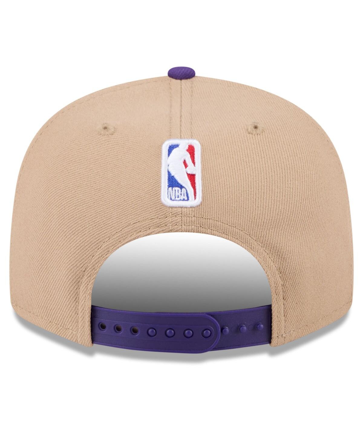 New Era Men's Tan/purple Los Angeles Lakers 2024 Nba Draft 9fifty Snapback Hat In Tan,purple