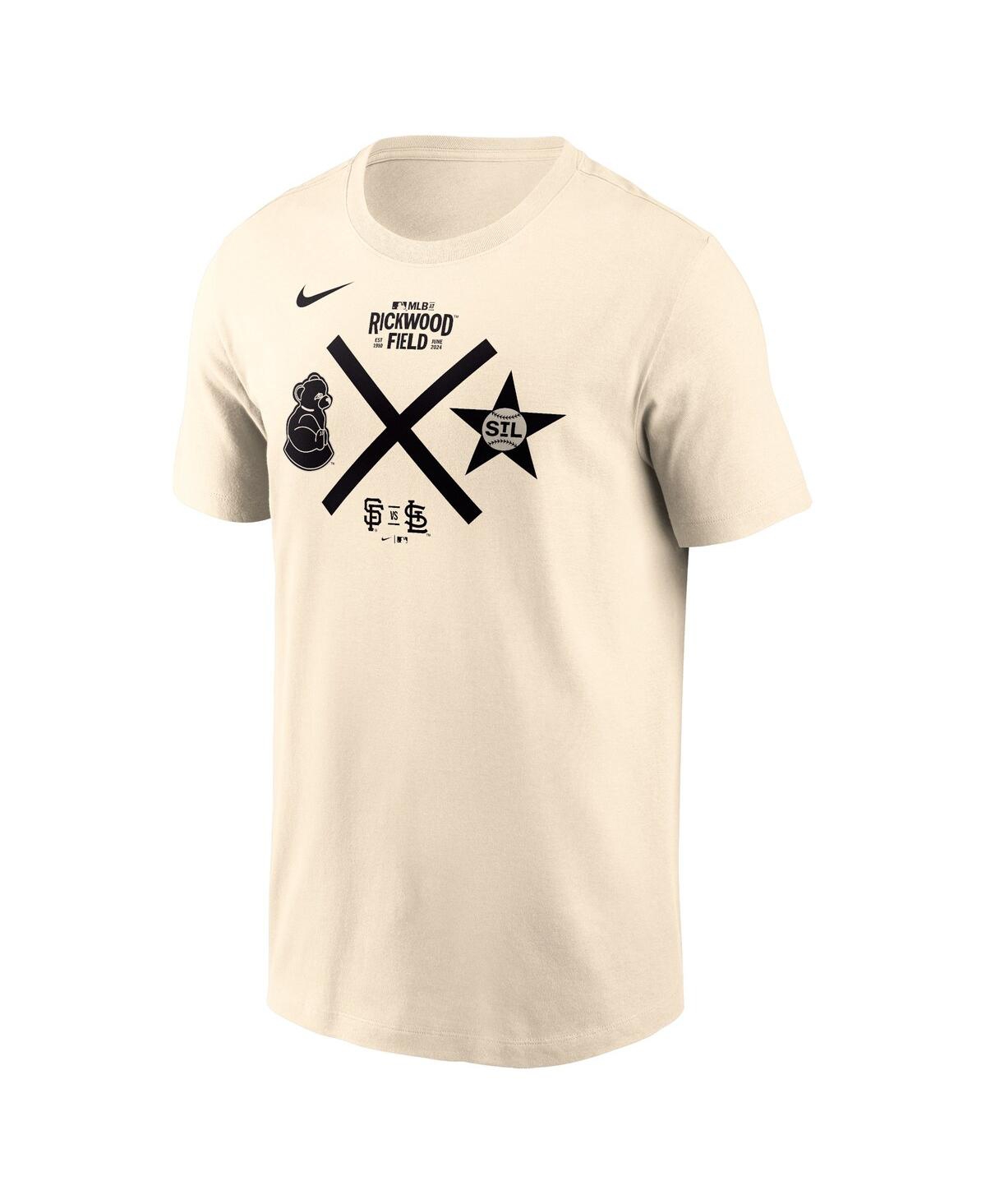 Nike Men'sSan Francisco Giants vs. St. Louis Cardinals 2024 Rickwood Classic Matchup T-Shirt - Cream