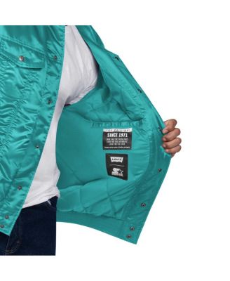 Levi’s x Starter Men's Aqua Miami Dolphins Silver Tab Trucker Full-Snap Jacket