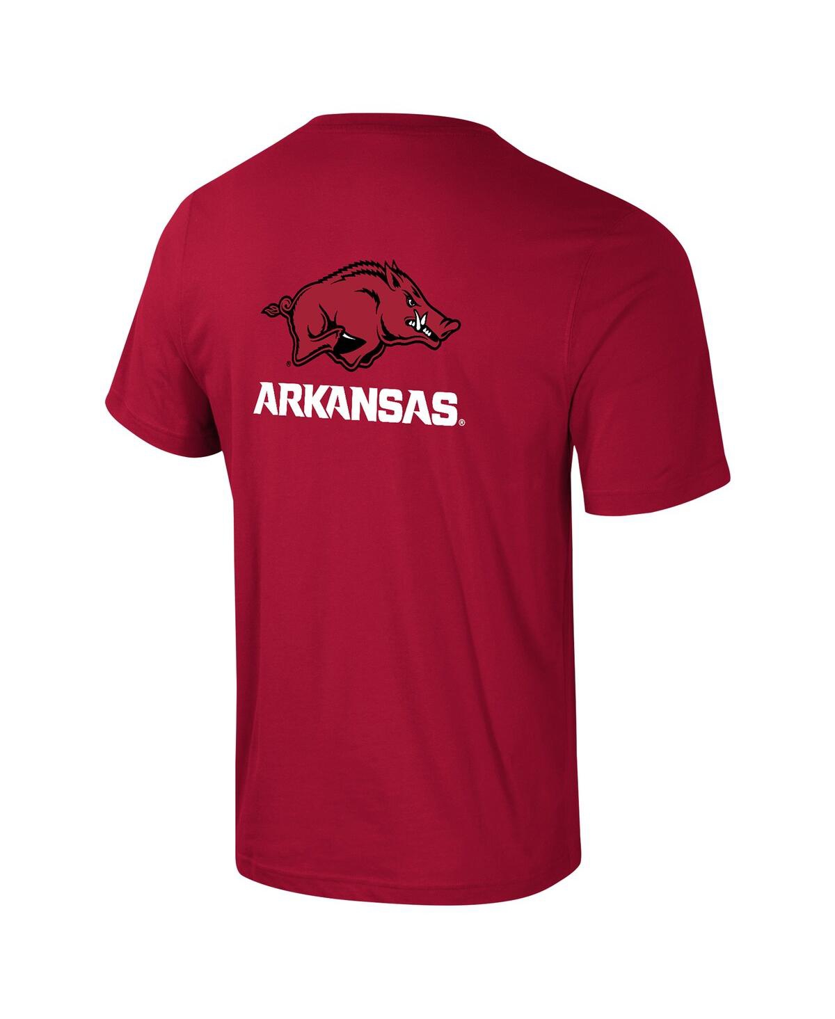 Colosseum Men's Cardinal Arkansas Razorbacks Logo Lockup 2-hit Active Blend T-shirt In Cardinal