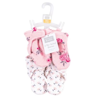 Baby Girls 2pk Quilted Booties