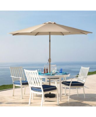 9FT Outdoor Patio Market Umbrella Aluminum Frame with Push Button Tilt Crank and 8 Steel Ribs, UV Protection Waterproof, for Garden Deck Backyard and Pool