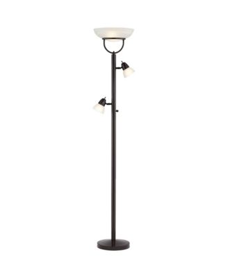 Modern Torchiere Floor Lamp 3-in-1 Design 70" Tall Tiger Bronze White Glass Shades for Living Room Reading Bedroom Office