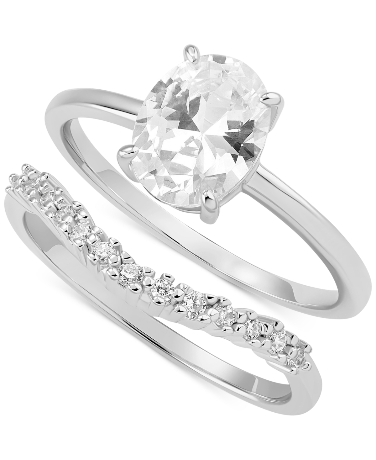 Giani Bernini Cubic Zirconia Oval Bridal Set  Created for Macy's - Sterling Silver