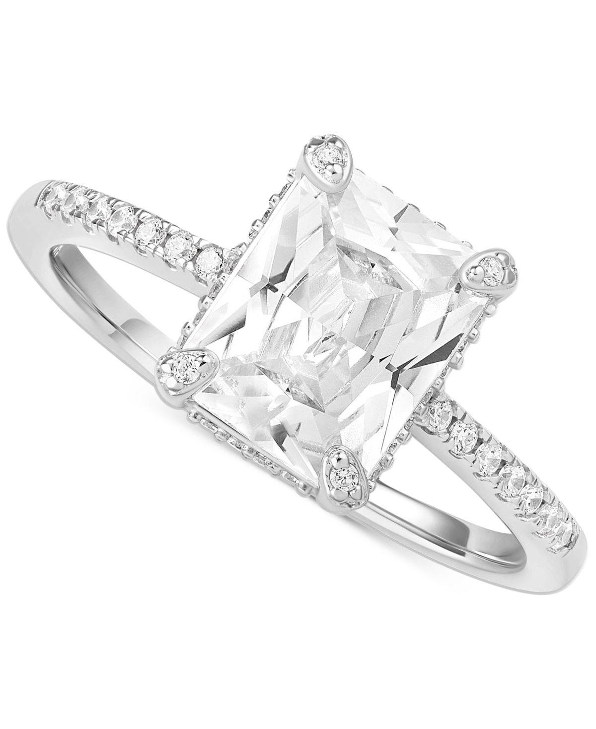 Giani Bernini Cubic Zirconia Baguette & Pave Ring  Created for Macy's - Sterling Silver