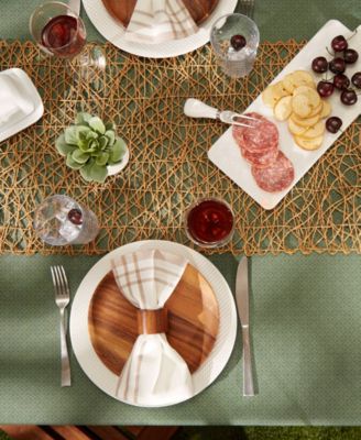 Tonal Lattice Print Outdoor Tablecloth, 60x84 Inches