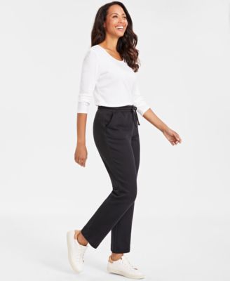 Women's Mid-Rise Drawstring-Waist Fleece Pant, Created for Macy's