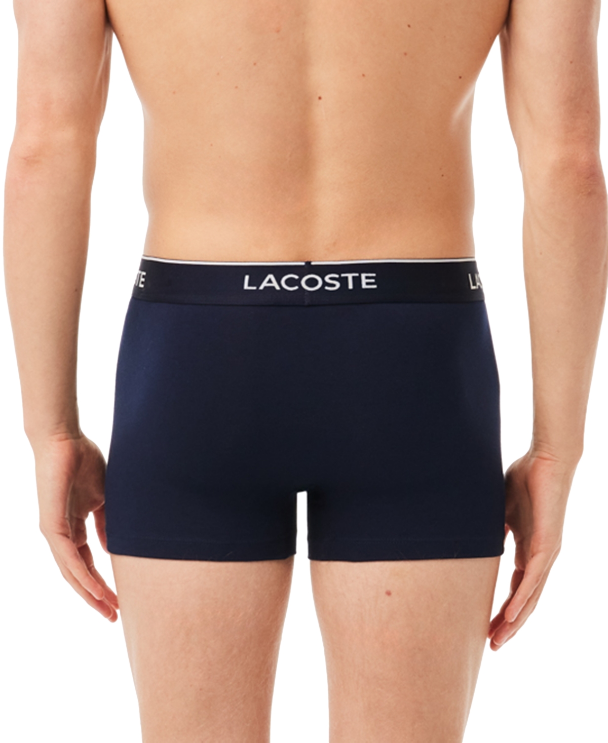 LACOSTE MEN'S 3-PACK REGULAR-FIT LOGO WAISTBAND TRUNK UNDERWEAR