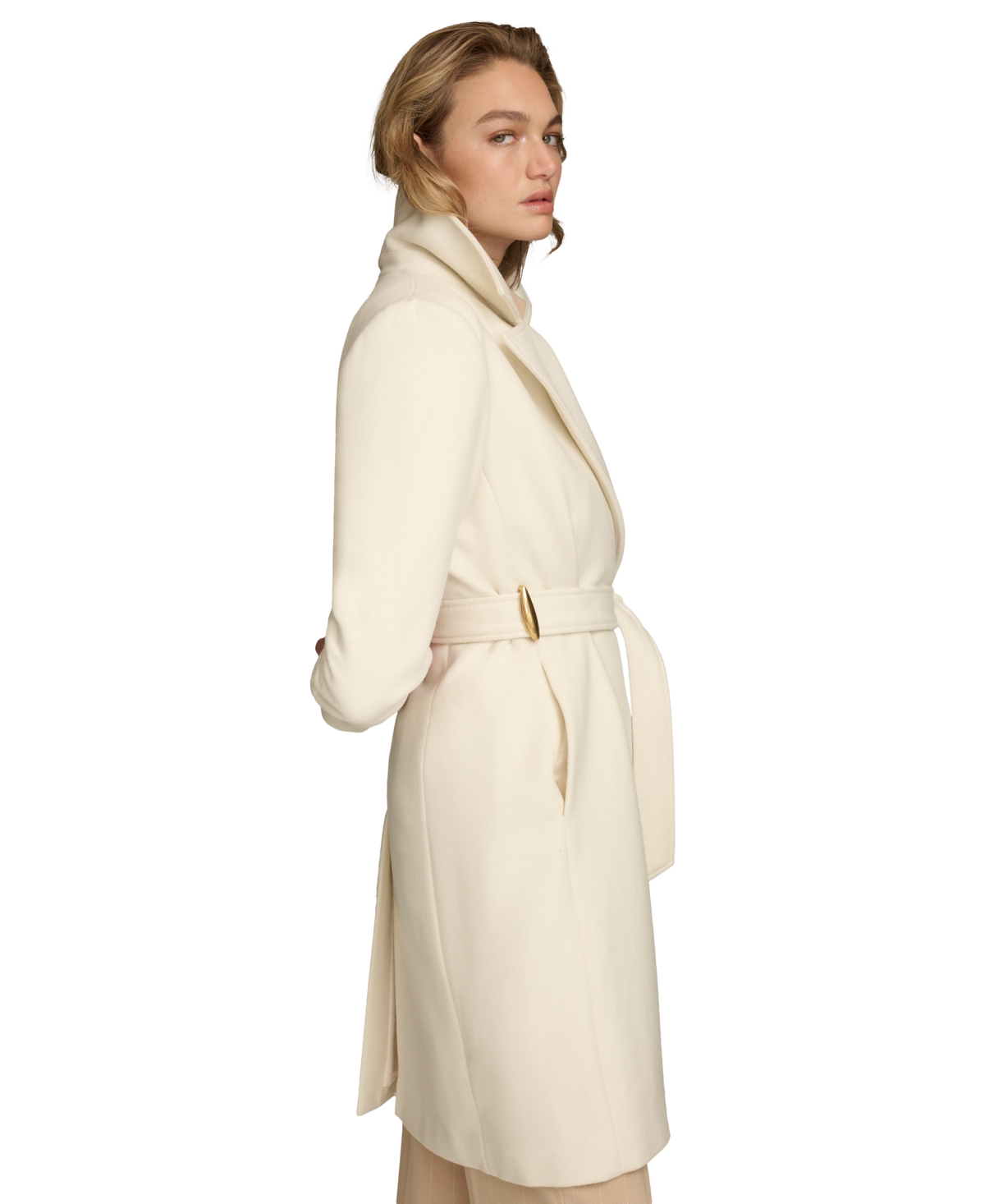 Donna Karan New York Women's Belted Notched-Collar Wrap Coat