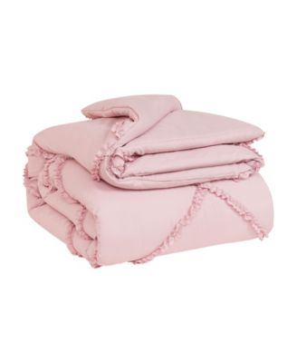 Diamond Ruffle 3 Piece Reversible Comforter Set, Full/Queen
