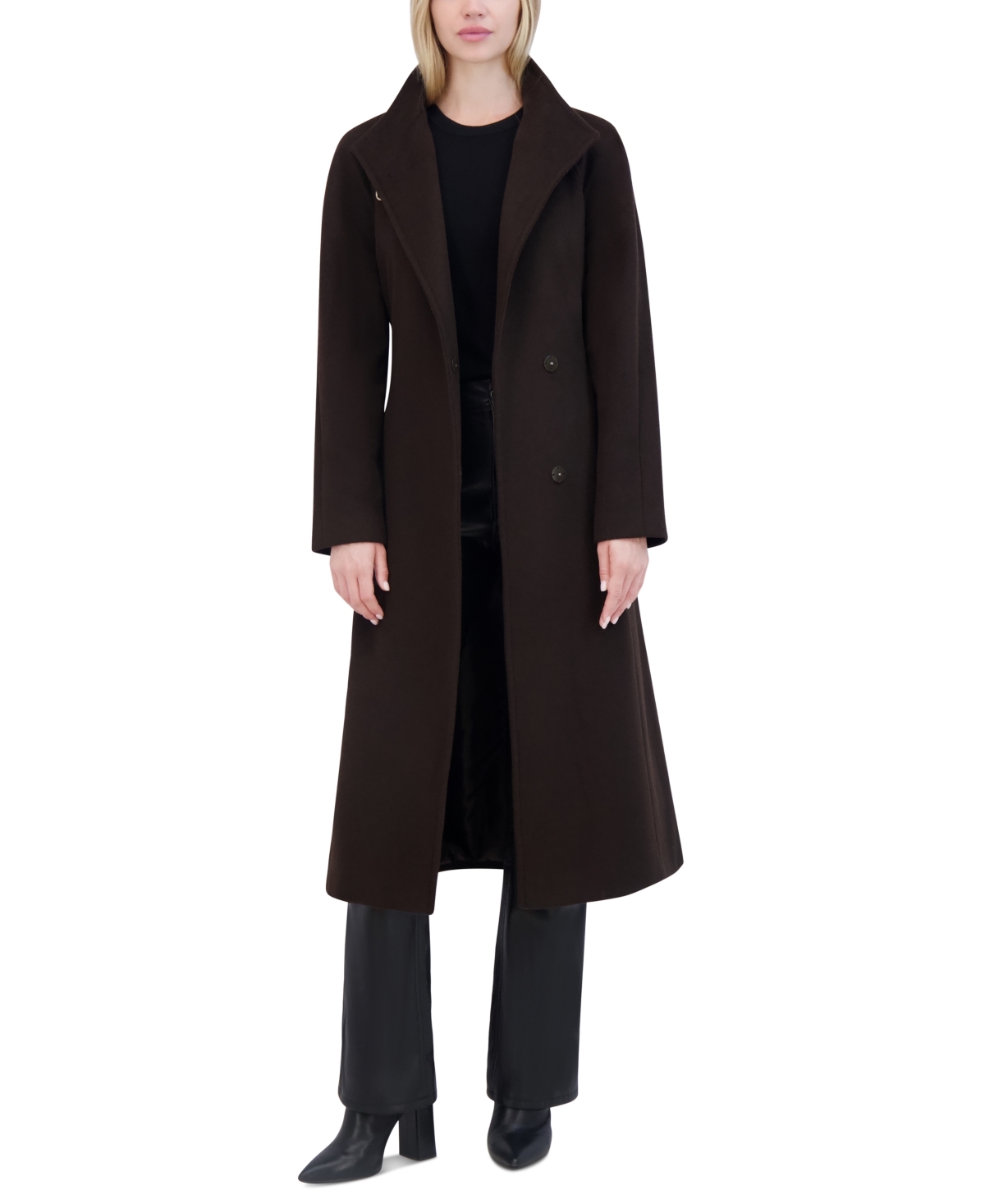 Tahari Women's Wing-Collar Embellished Toggle Coat