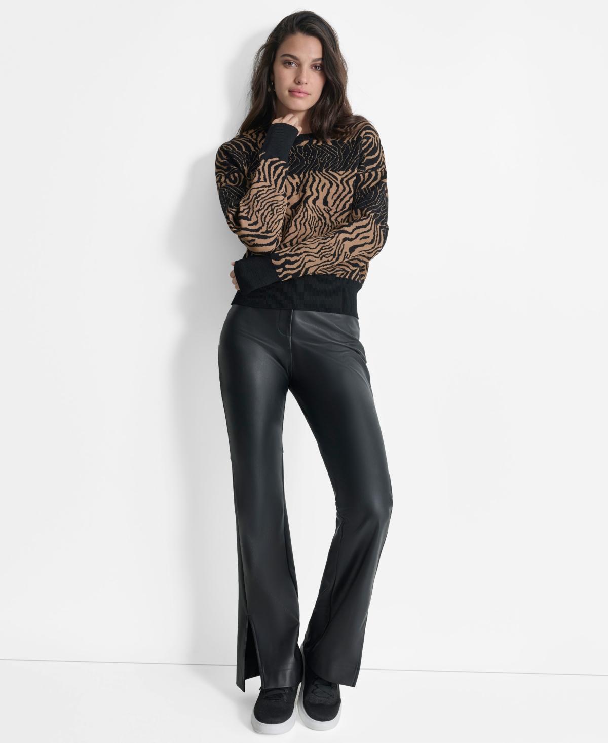 Dkny Women's Jacquard Dolman-Sleeve Sweater -truffl