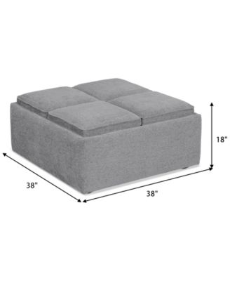 CLOSEOUT! Nycolle Fabric Ottoman with Reversible Trays, Created for Macy&#39;s