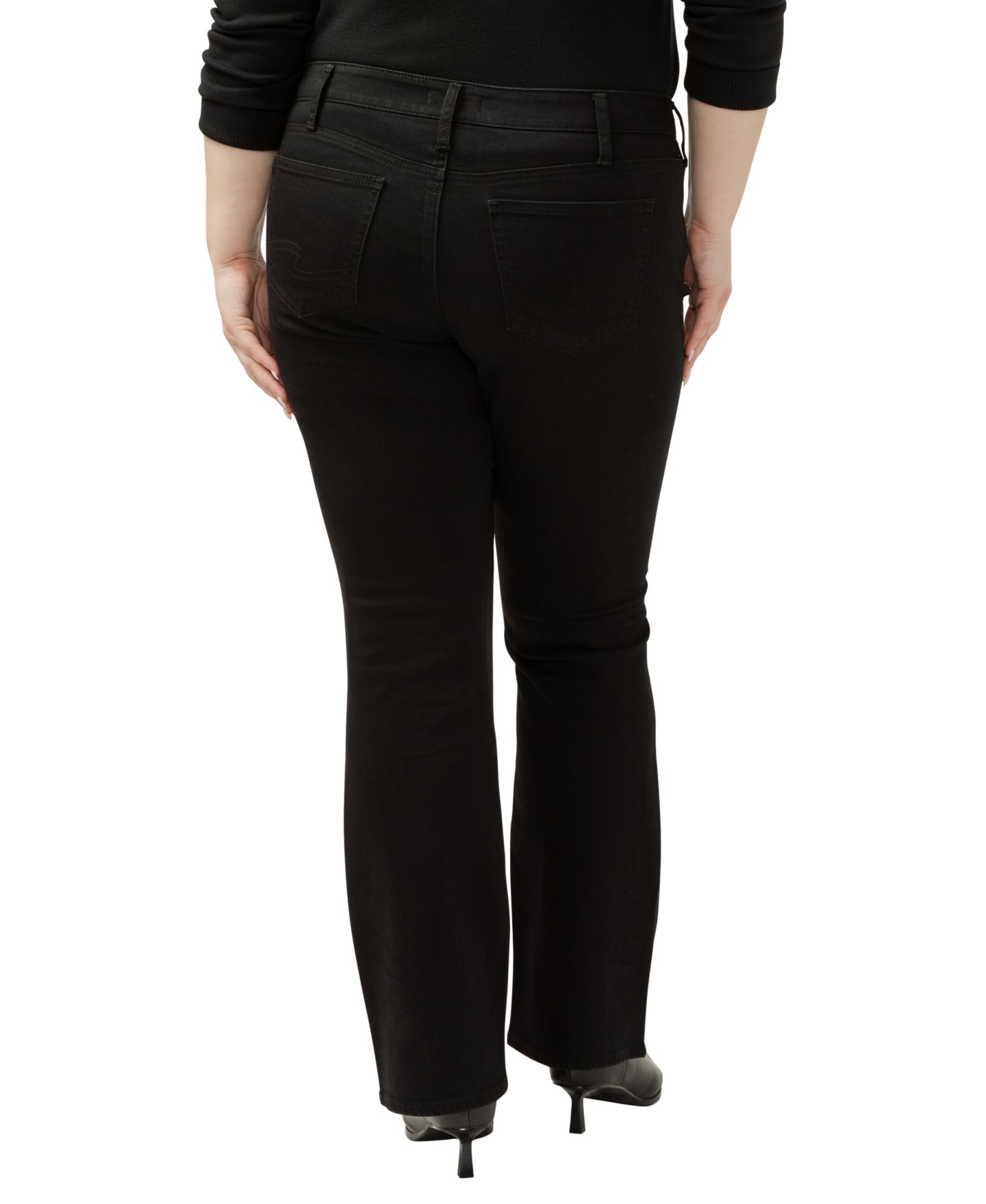Женские джинсы Silver Jeans Co. Plus Size Suki Mid Rise Curvy Fit Bootcut, цвет: Чёрный — фото 2