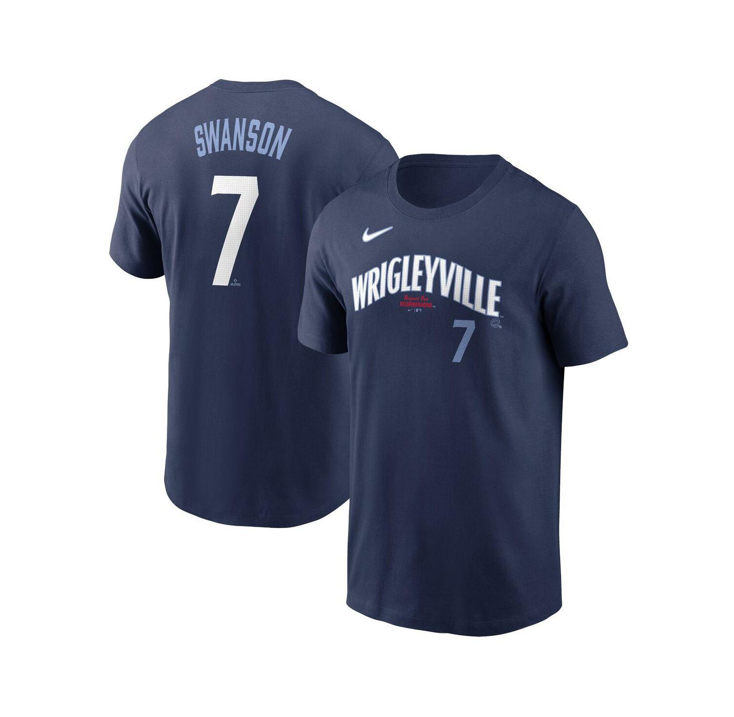 Men's Dansby Swanson Navy Chicago Cubs City Connect Fuse Name & Number T-Shirt