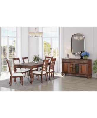 Furniture - Daria 7 Pc. Dining Set (Rectangular Table & 6 Upholstered Side Chairs)